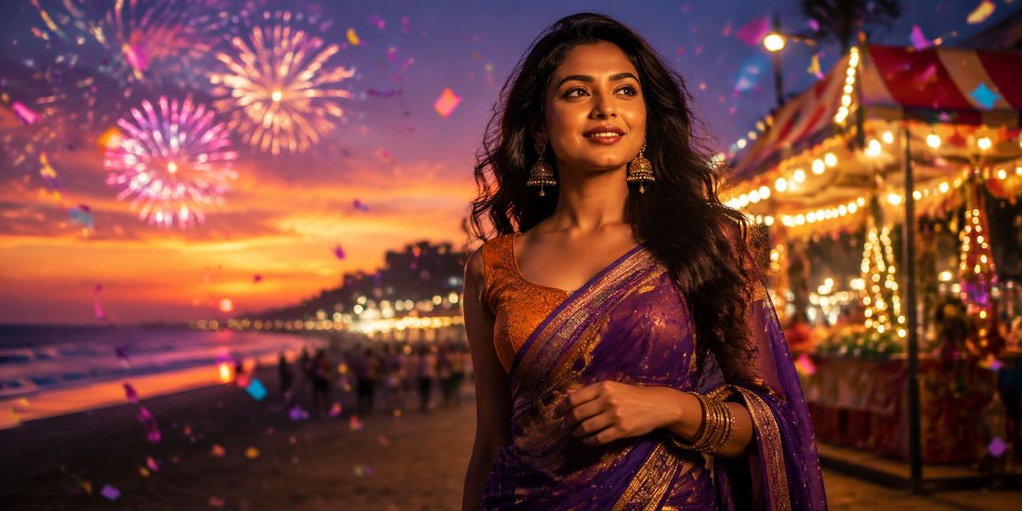 Night market entertainment scene in Chennai with casino ambiance