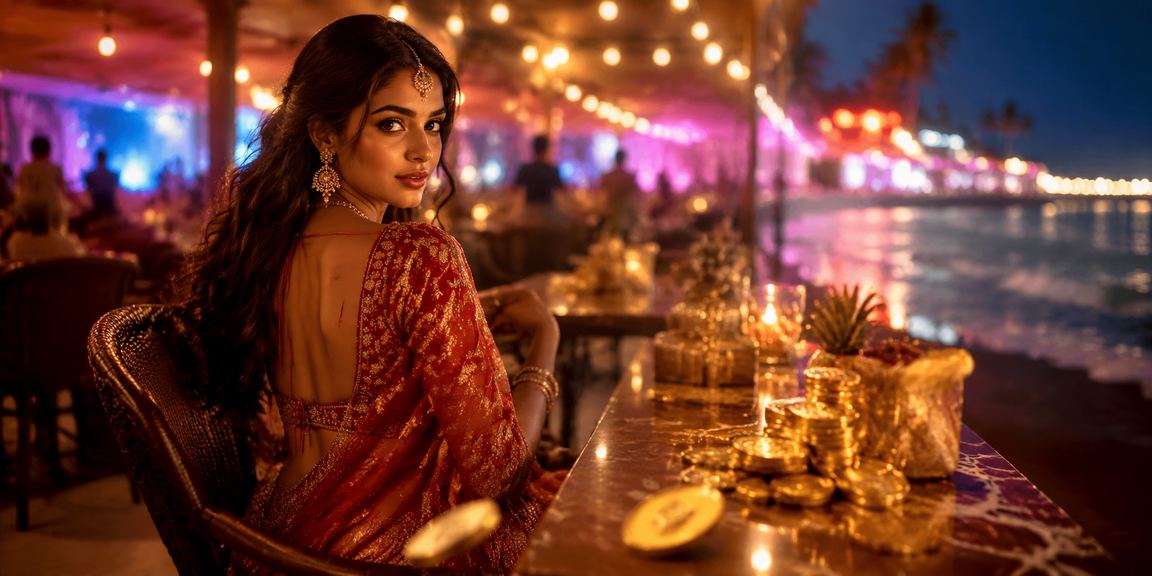 Indian woman making deposit on mobile betting app
