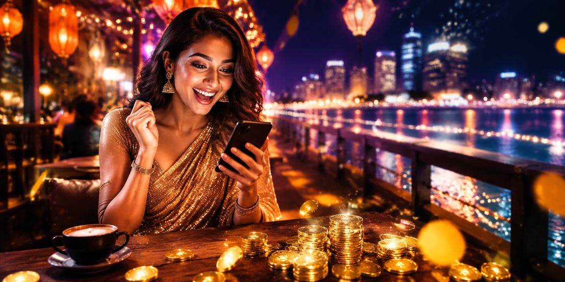 Mobile Teen Patti game player enjoying vibrant scene in Mumbai Bandra